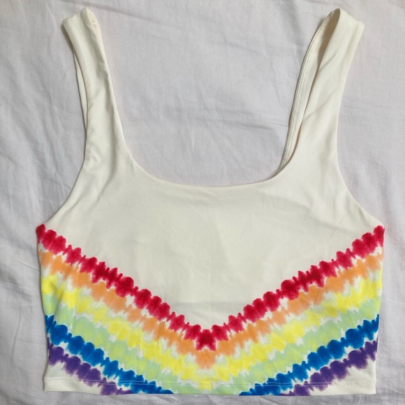 Fabletics Tops - Fabletics Lydia Built in Bra Tank Rainbow Egret/Tie Dye Chevron L